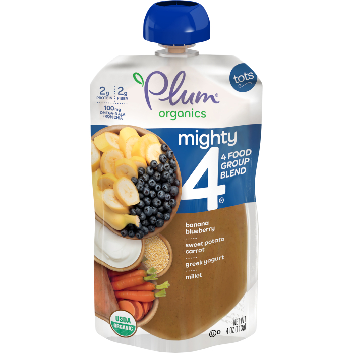 Plum Organics - Tots, Mighty 4 Banana Blueberry Sweet Potato Carrot ...