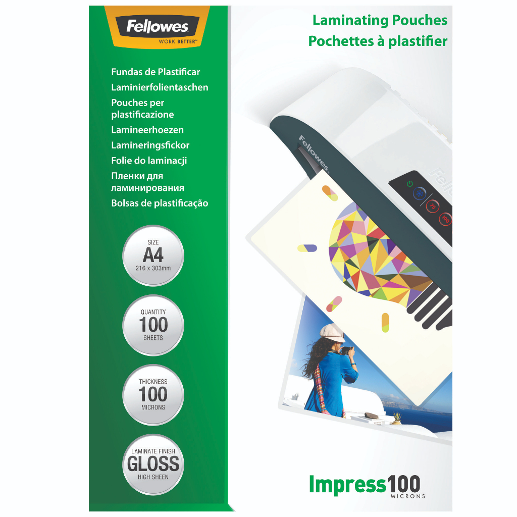 Fellowes A4 Laminating Pouches (100 microns) Shopee Singapore