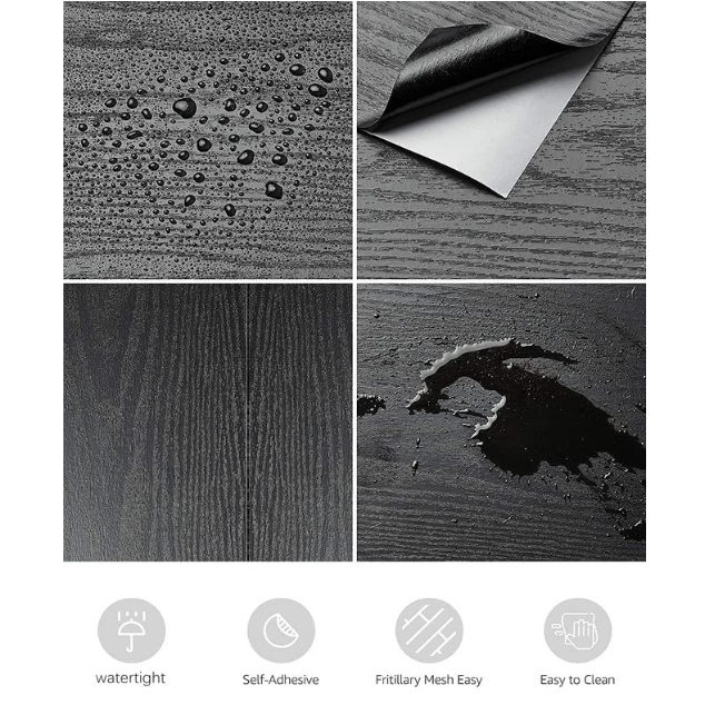 Self Adhesive Wood Grain Wallpaper Waterproof Old Furniture Vinyl ...