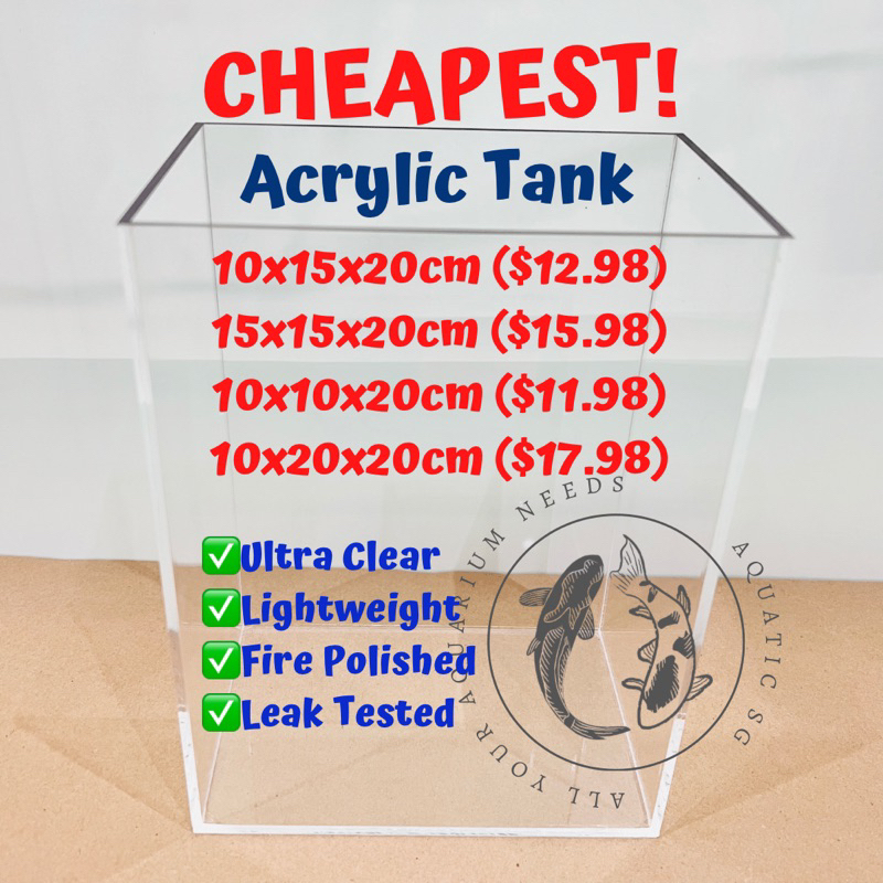 SG READY STOCK (CHEAPEST) Acrylic Tank Aquarium (Betta Fighting Fish