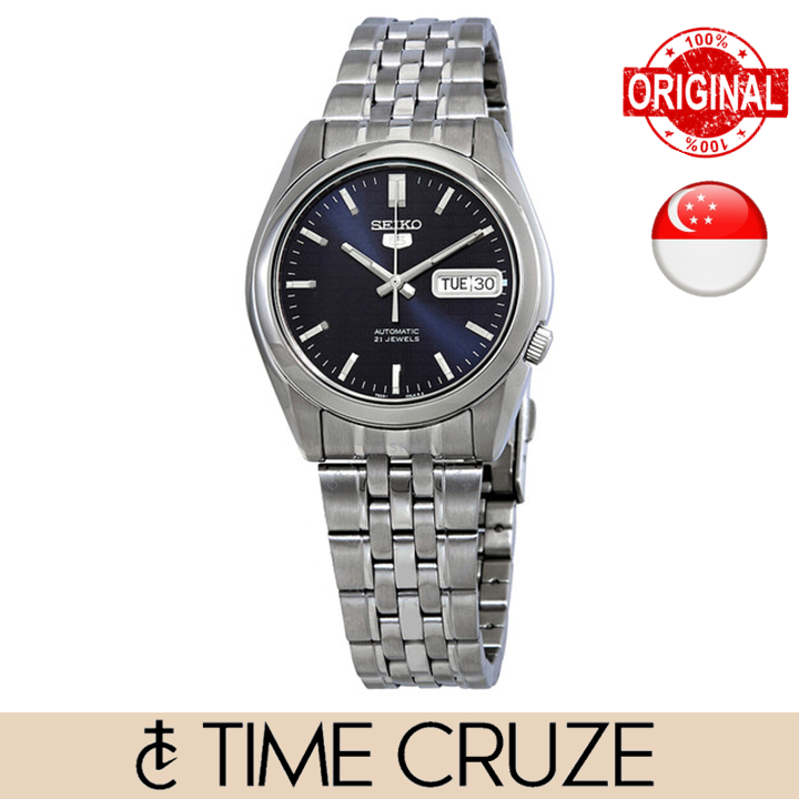 Time Cruze Seiko 5 SNK357K1 Automatic Dark Blue Dial Stainless Steel Men Watch SNK357K SNK357 Shopee Singapore