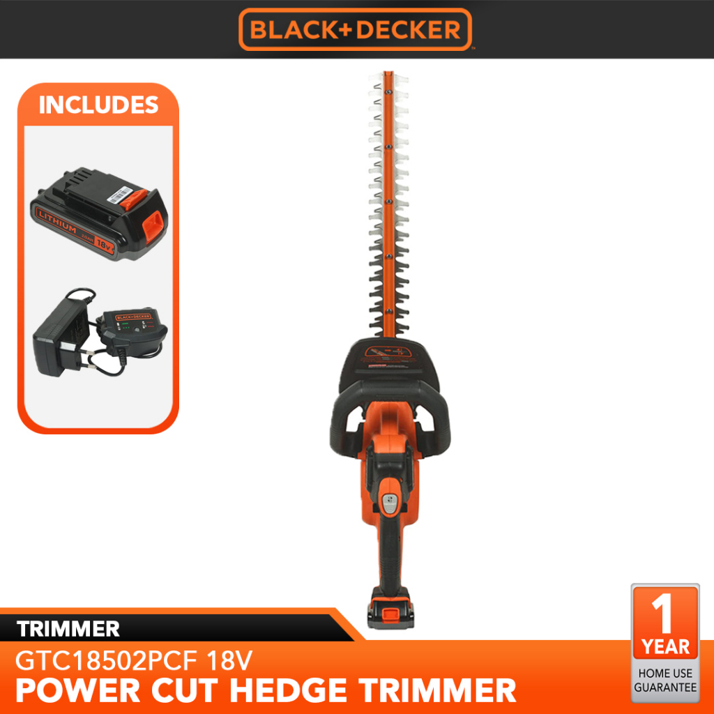 Black and Decker 18V Power Cut Hedge Trimmer CORDLESS GTC18502PCF