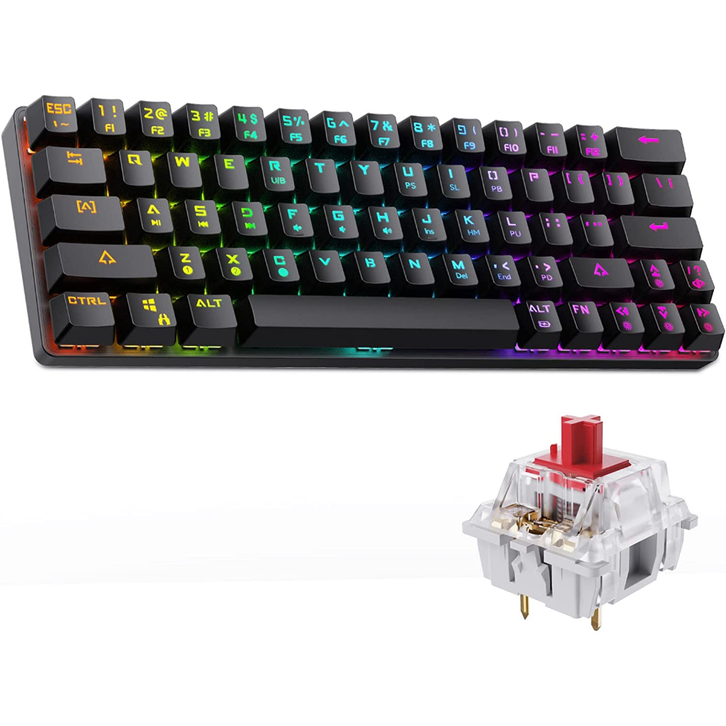 60% Keyboard with Dedicated Arrow Keys, DIERYA DK63 Wireless Wired ...