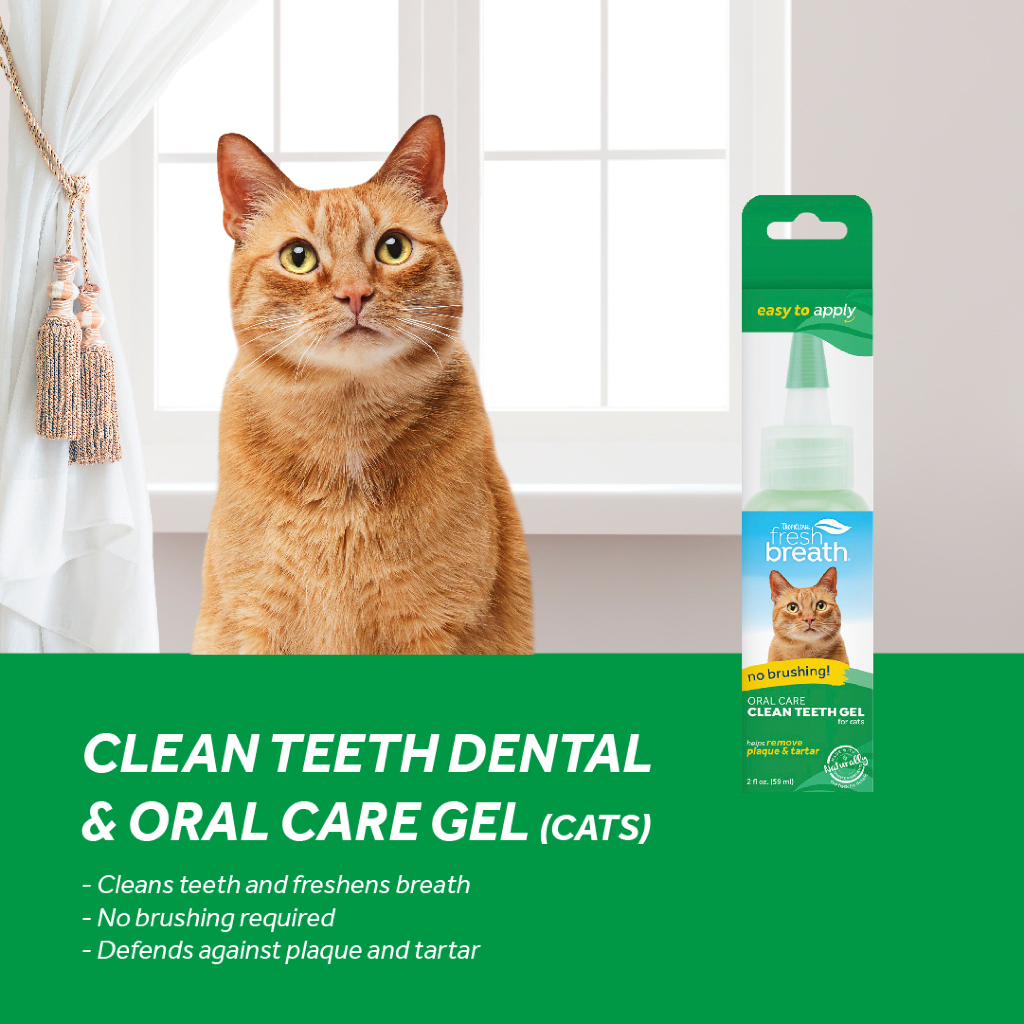 TropiClean Fresh Breath Dental Oral Care for Cats (Drops Gel