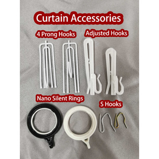10pcs Stainless Steel Curtain Pleat Hooks, 4-prongs Pinch Pleat Hook Hanger  For Crosswise Pleating