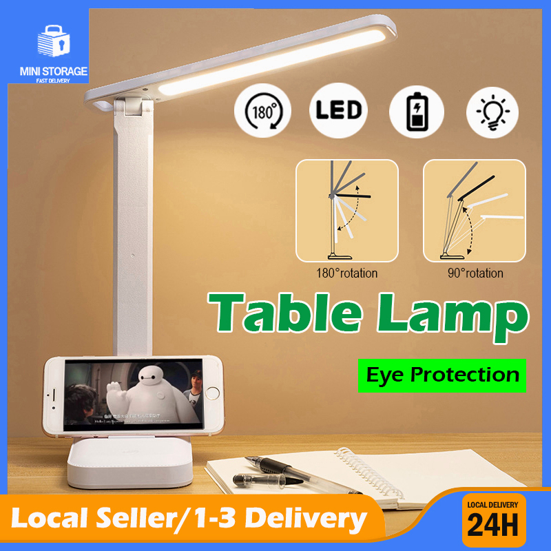 LED Table Lamp Study Foldable Desk Light Bedroom Bedside Touch Control ...