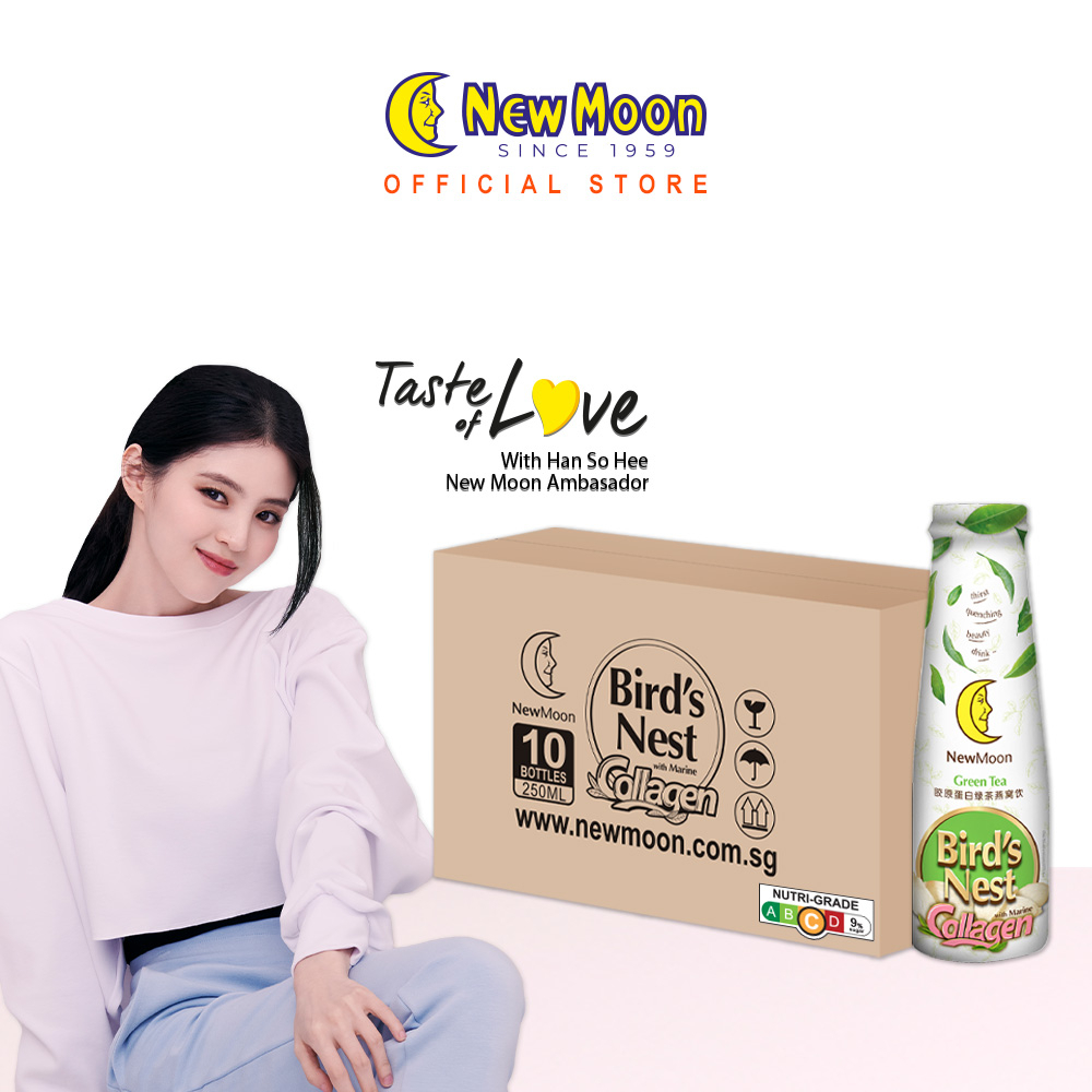 New Moon Green Tea with Bird's Nest Collagen 250ml x 10 bottles (Exp:10/23)