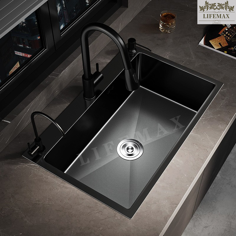 [SG Seller]Black Kitchen Nano Sink Single Sink 304 Stainless Steel