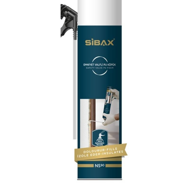 SIBAX POLYURETHANE FOAMS WITH VALVE PU FOAM NS90 750ml Filling window