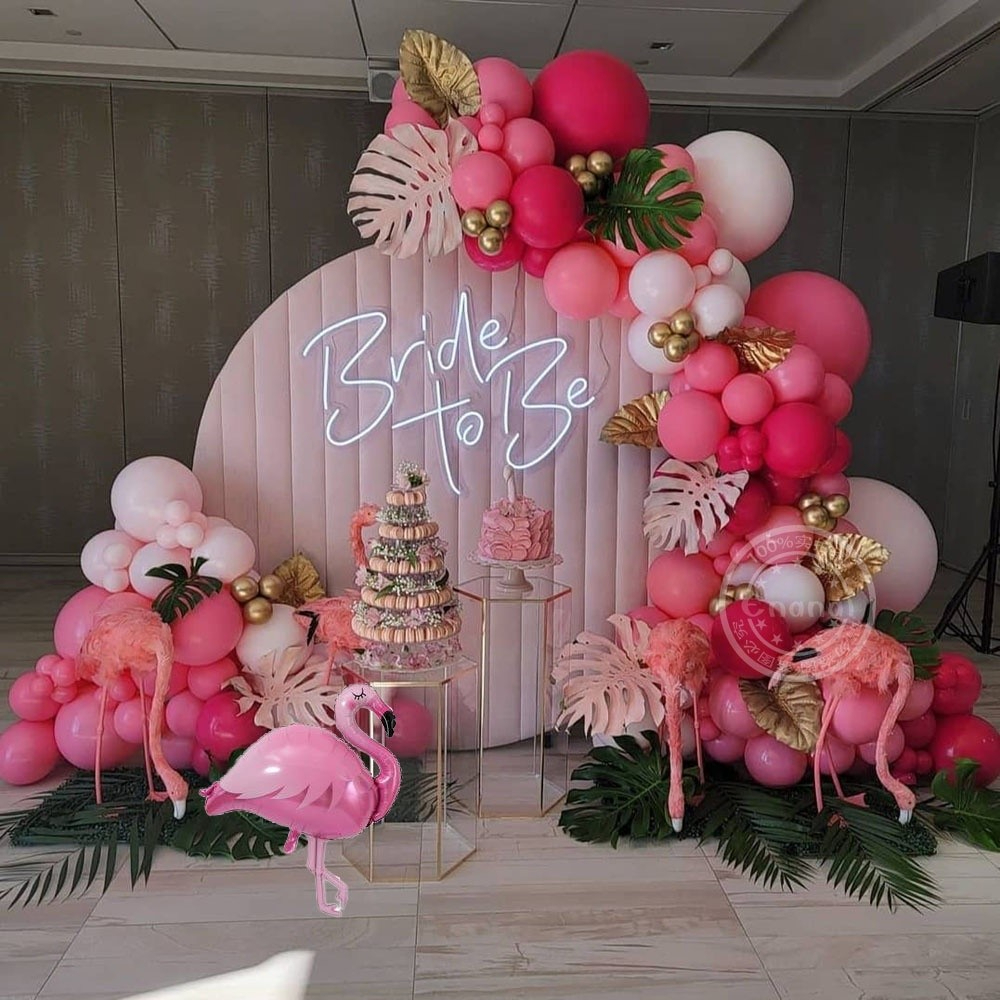 112Pcs Tropical Hawaiian Flamingo Garland Arch Kit Birthday Decorations ...