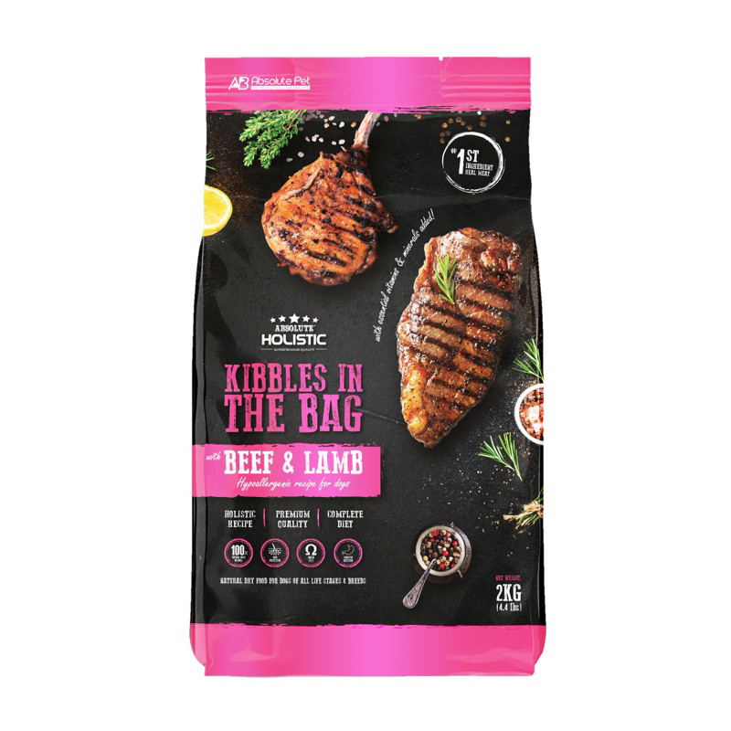 Absolute Holistic Kibbles in the Bag for Dogs (Beef & Lamb) 2 sizes ...
