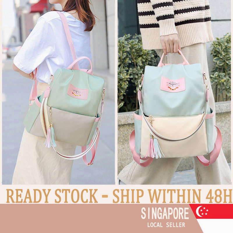 [SG SELLER] Women Backpack Waterproof Travel Bag Casual Women Zipper School Bags Shopee Singapore