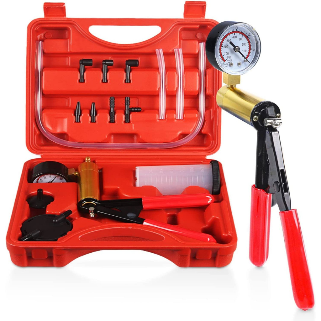 2117) CARSC Hand Held Vacuum Pump Tester Set Vacuum Gauge and Brake