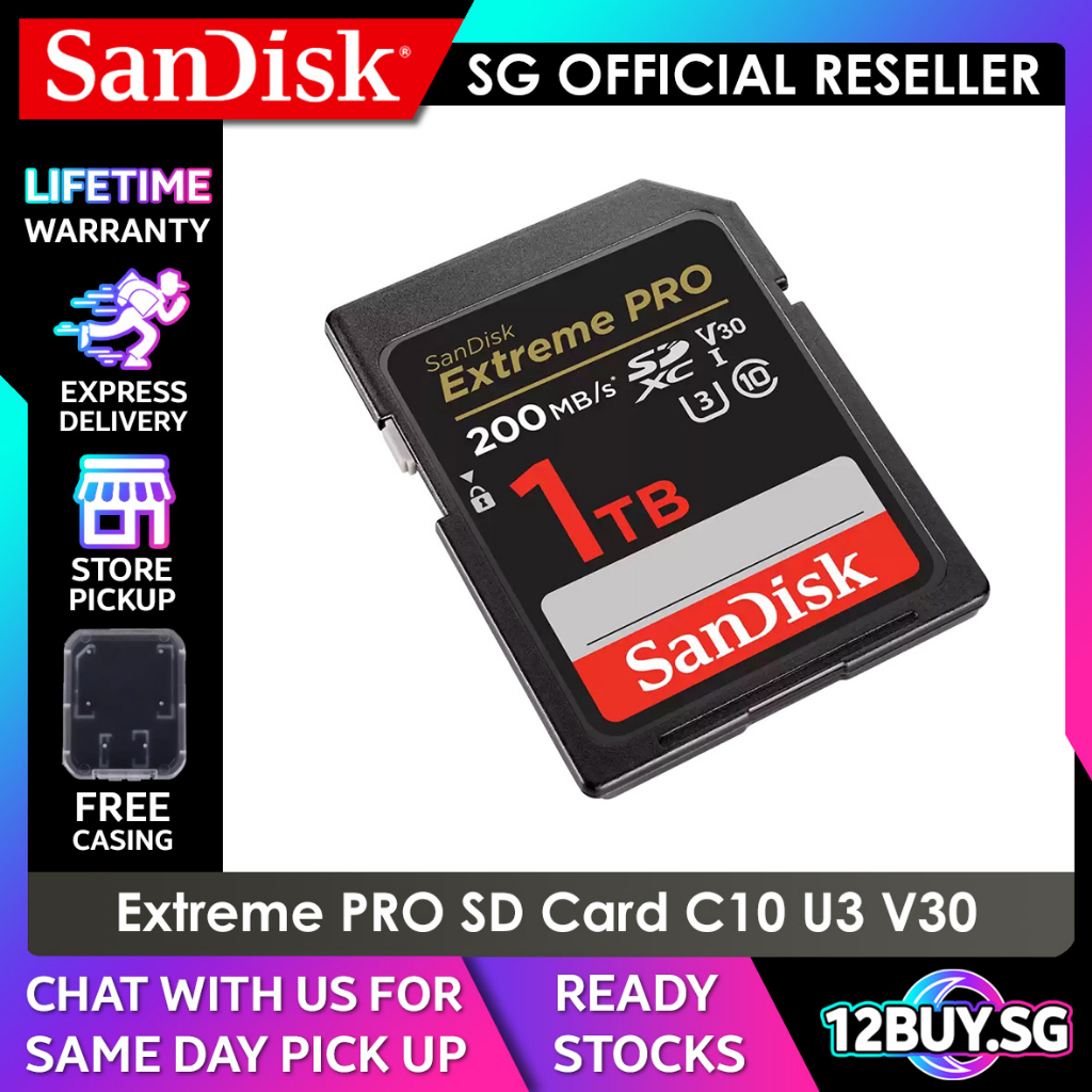 SanDisk Extreme PRO SD Card UHS-I Speed Up to 200mb/s 256GB 512GB 1TB ...