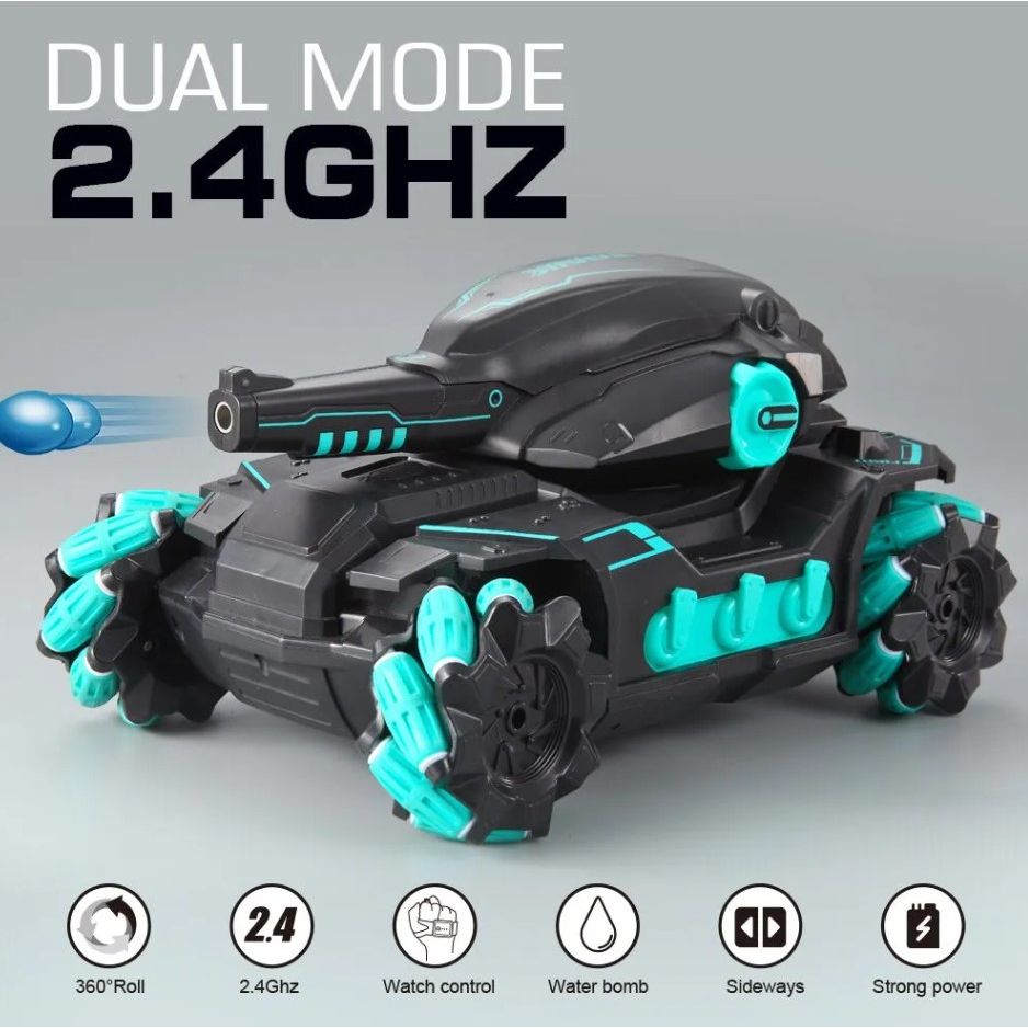 Hand Gesture & Remote Control Battle Tank Water Bullet Armored 4WD Car ...