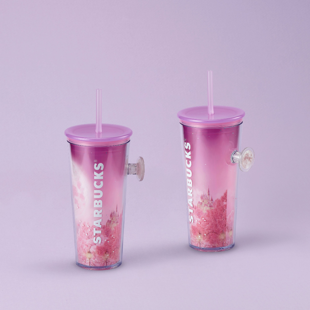 Starbucks Tumbler Checkered Cherry Blossom Pink Straw Cup Cold Water  Cup24OZ/710