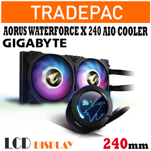 Gigabyte AORUS WATERFORCE X 240 ( with LCD display AIO liquid cooler ...