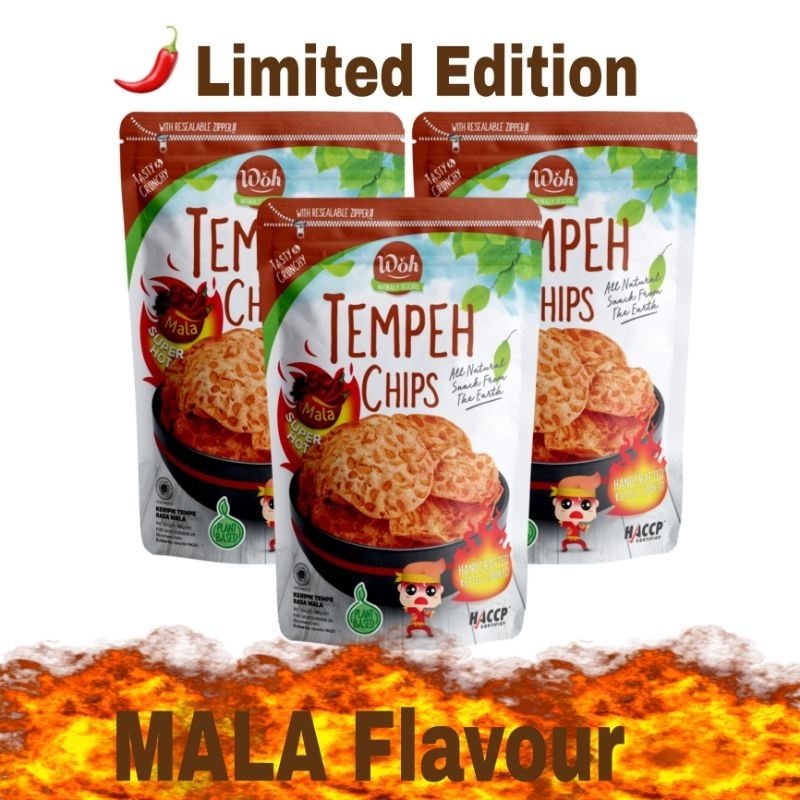 [Limited Edition Bundle] WOH Tempeh Chips Mala Flavour 3x50g Shopee
