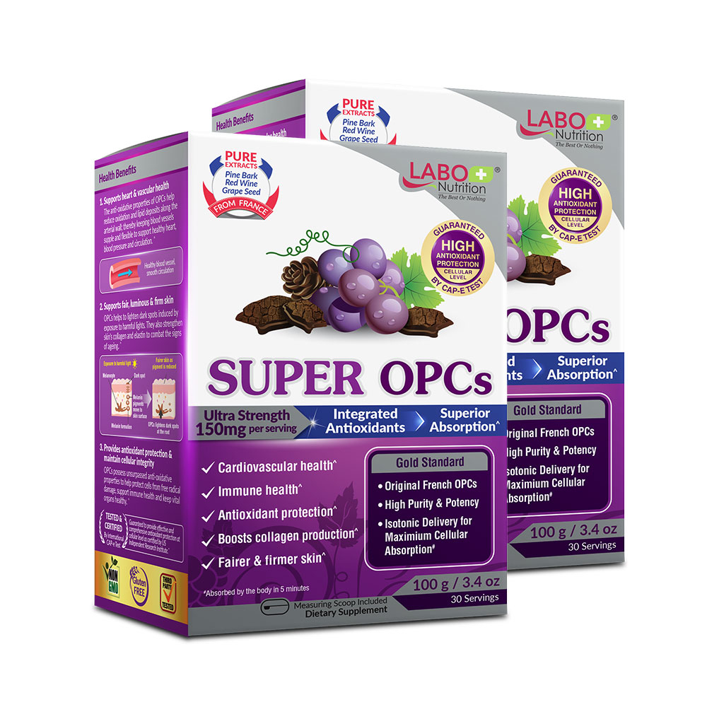 [2 Boxes] LABO Nutrition SUPER OPCs French Grape Seed Extract for Skin Immune Heart Circulation Antioxidant Health