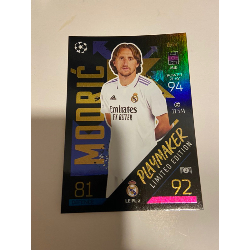 Luka Modric Playmakers Limited Edition Topps Match Attax