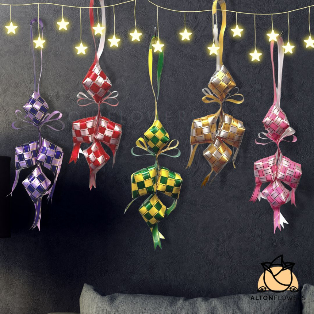 4-in-1 Set Ribbon Ketupat Colourful Hari Raya Deco Home Office Door Ramadan Malay Asea013