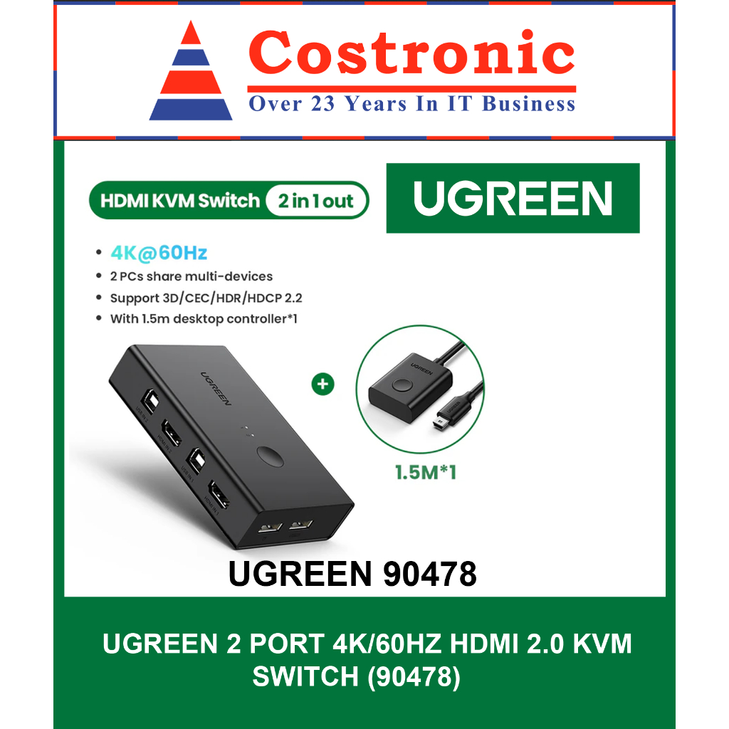 UGREEN HDMI KVM Switch 2 PORT / 4 Port 4K 60HZ | Shopee Singapore