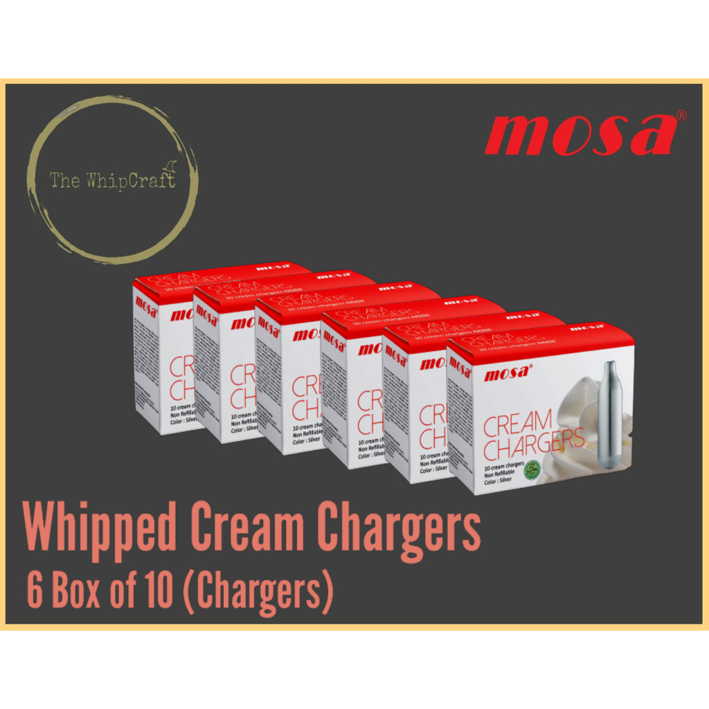 6 Box of Mosa N2O Whipped Cream Chargers (10 chargers/box) Shopee