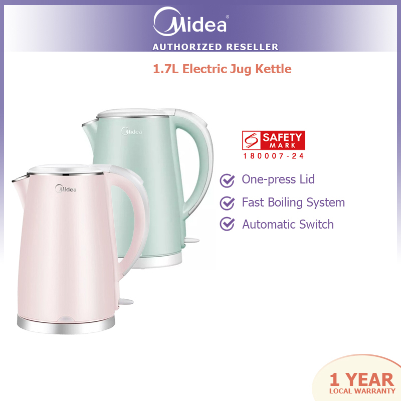 Midea 1.7L MKHJ1705P Electric Jug Kettle / MKHJ1705G (Pink/Green