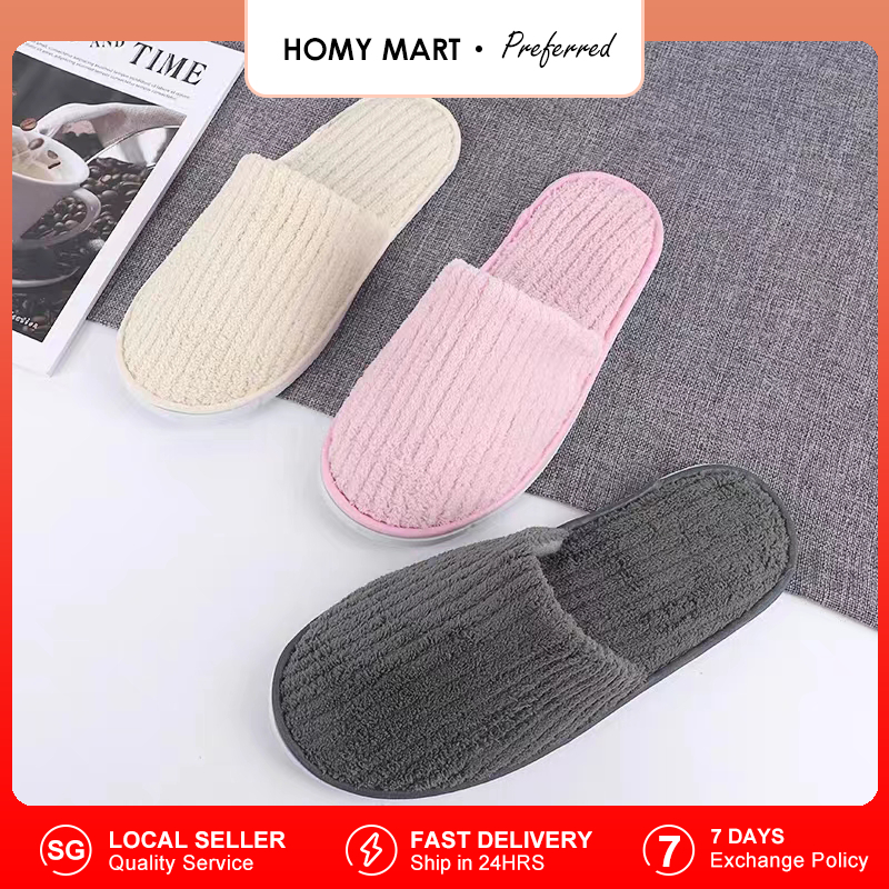 Disposable Coral Fleece Slippers Travel Portable Thickened Non-slip ...