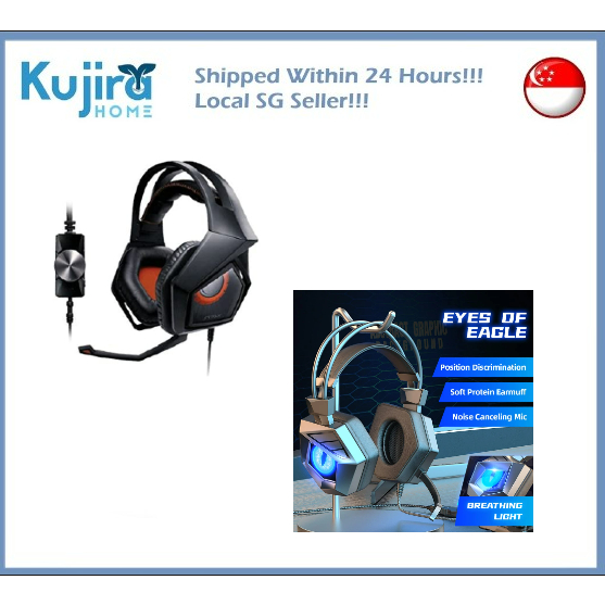 Kujira Homes Pro Gaming Headset, Noise Cancelling Lightspeed Microphone