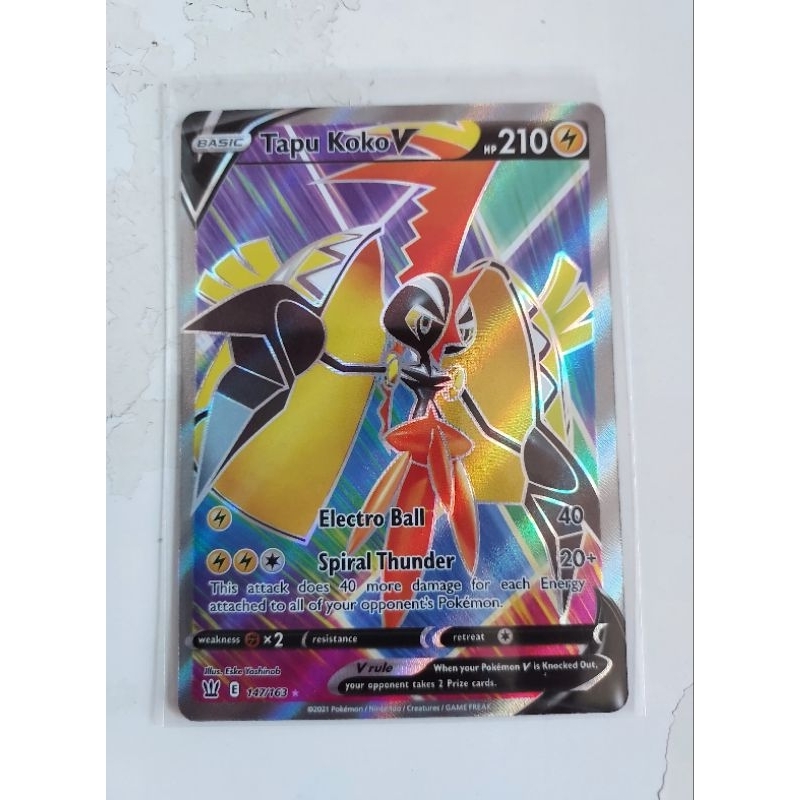 Pokemon tapu koko v full art battle style card Shopee Singapore