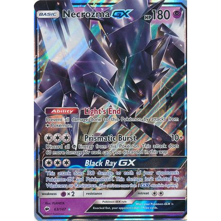 Pokemon TCG Card Necrozma GX SM Burning Shadows 63/147 Ultra Rare ...