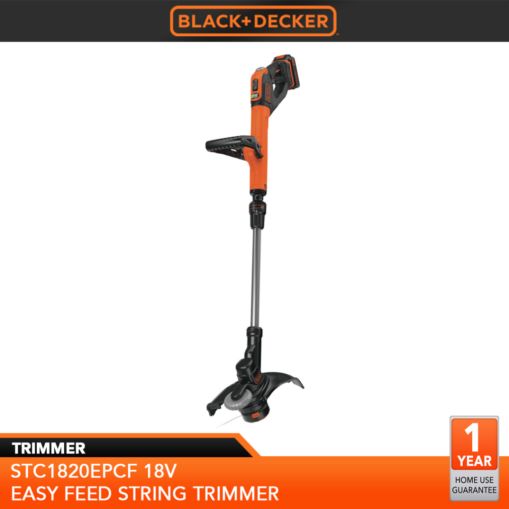 Black and Decker 18V Easy Feed String Cordless Grass Trimmer CORDLESS  (STC1820EPCF)