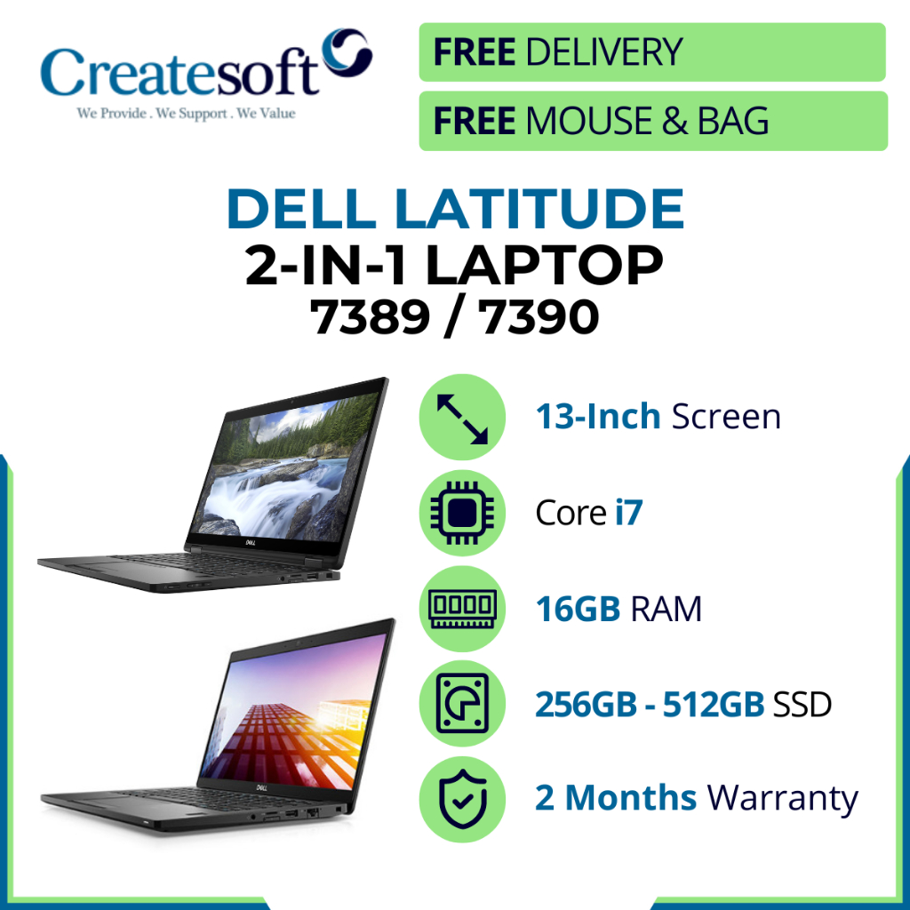 [FREE DELIVERY] Refurbished Dell Latitude 7389 7390 2-in-1 13