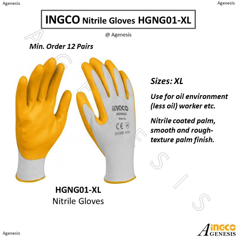 INGCO Nitrile Gloves HGNG01 Shopee Singapore