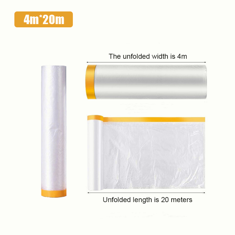 4.5/4/3M x 20M Disposable Plastic Dust Cover Furniture Dustproof Cover ...