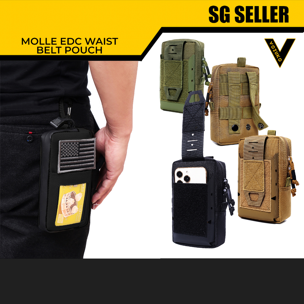 [SG SELLER] EDC Molle Multi-purpose compact Nylon Mobile Phone Waist ...