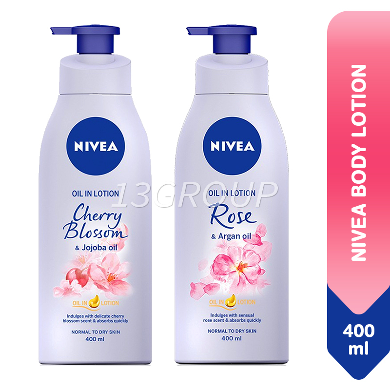 NIVEA Body Lotion / Cherry Blossom & Jojoba Oil / Rose & Argan Oil