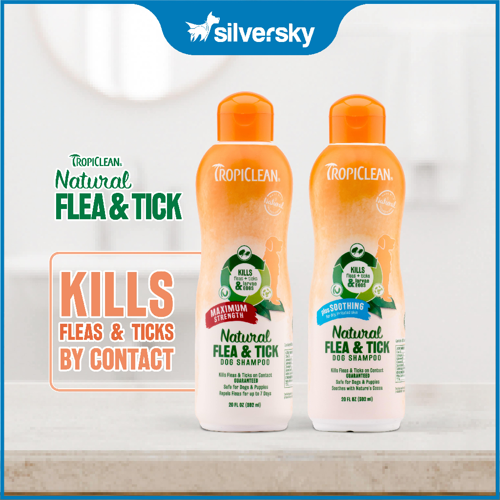 TropiClean Natural Flea Tick Dog Shampoo Soothing Maximum