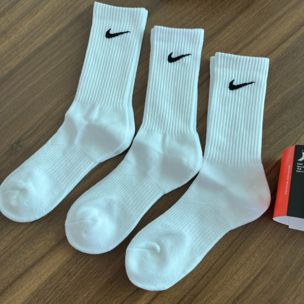 100% Authentic Unisex Socks White/Black Thick Socks High Quality 3 Pair ...