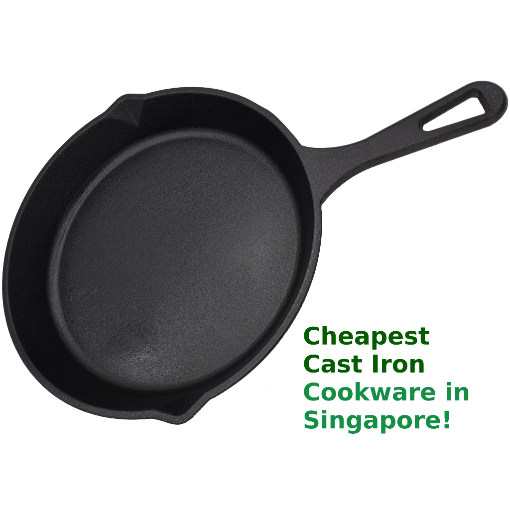 Cast Iron Skillet 12 to 25cm SG Cheapest, Rustproof with Teflon