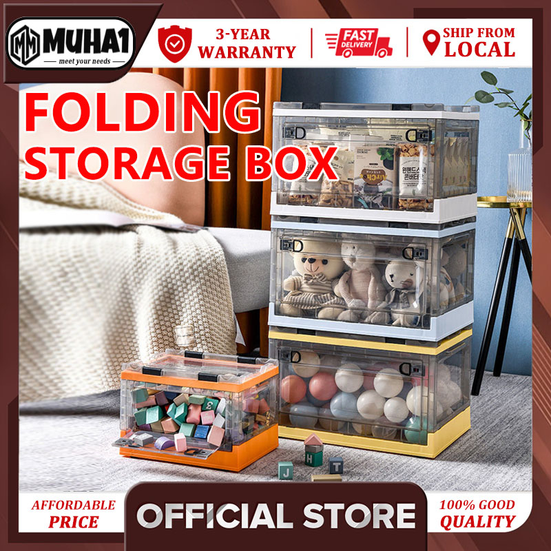 Muha1 Foldable Storage Box with Wheels / Storage Box Double Doors