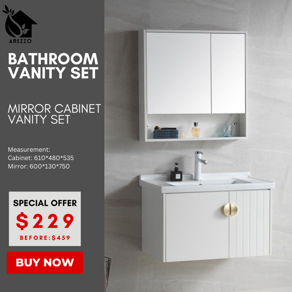 SG Stocks 60CM. Bathroom Vanity Set / Basin with Mirror