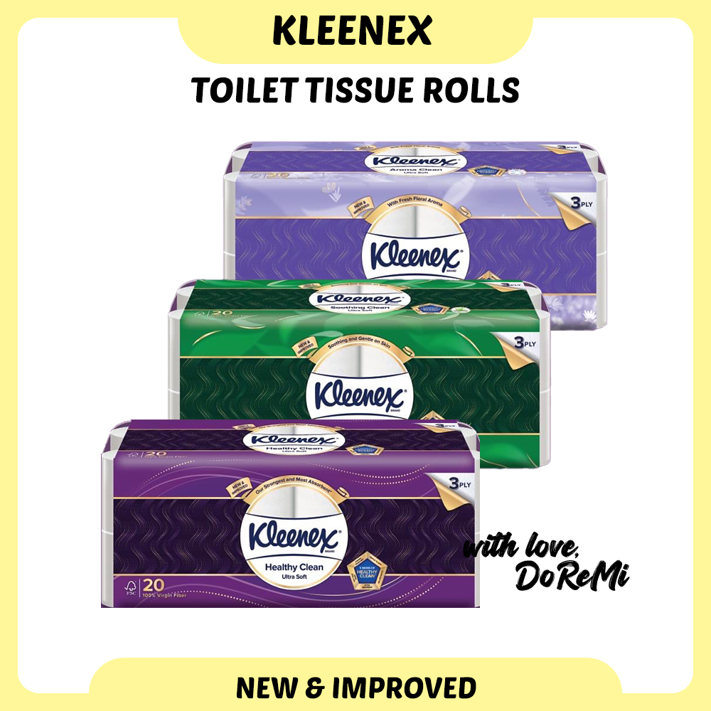 KLEENEX 20 Rolls, 3 Ply, 200 Sheets Per Roll, New And Improved Ultra