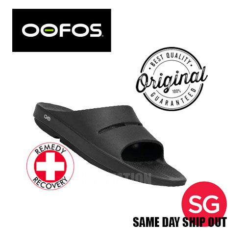 OOFOS OOAHH BLACK UNISEX RECOVERY FOOTWEAR8 Shopee Singapore