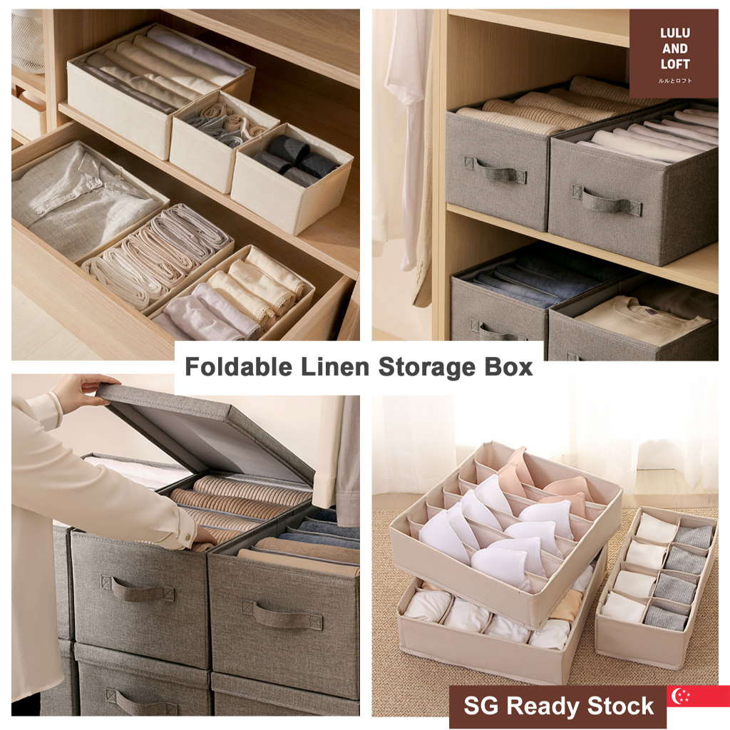 [PURE SERIES] Minimalist Style Foldable Linen Wardrobe Drawer Clothes ...