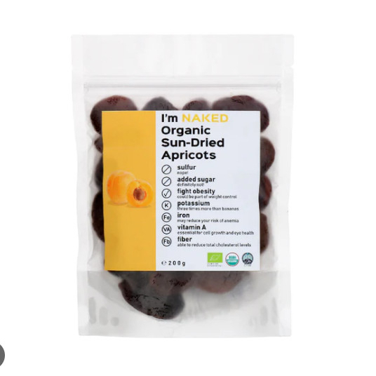 Naked Organic Sun Dried Apricots G Shopee Singapore