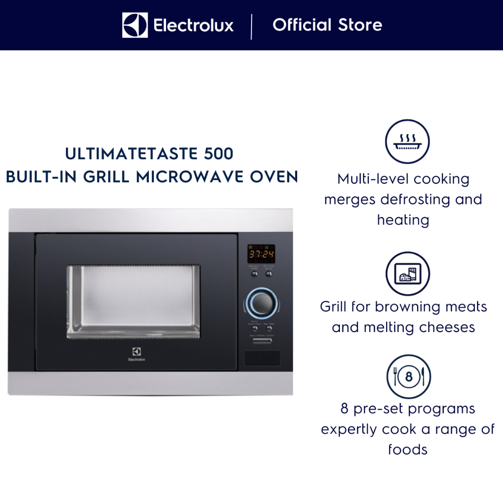 Electrolux EMS2540X UltimateTaste 500 Builtin Grill Microwave Oven 25L