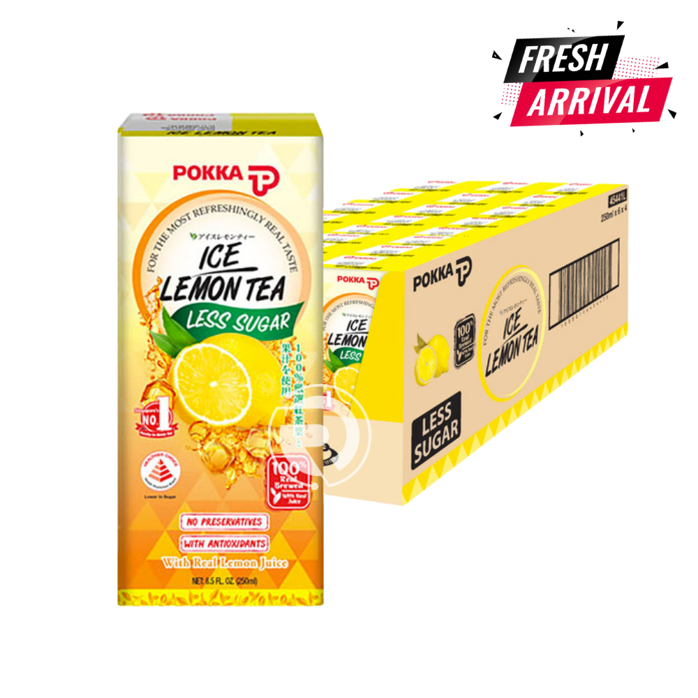 Pokka Ice Lemon Tea LESS SUGAR Packet (250ml x 24 Packets) Shopee