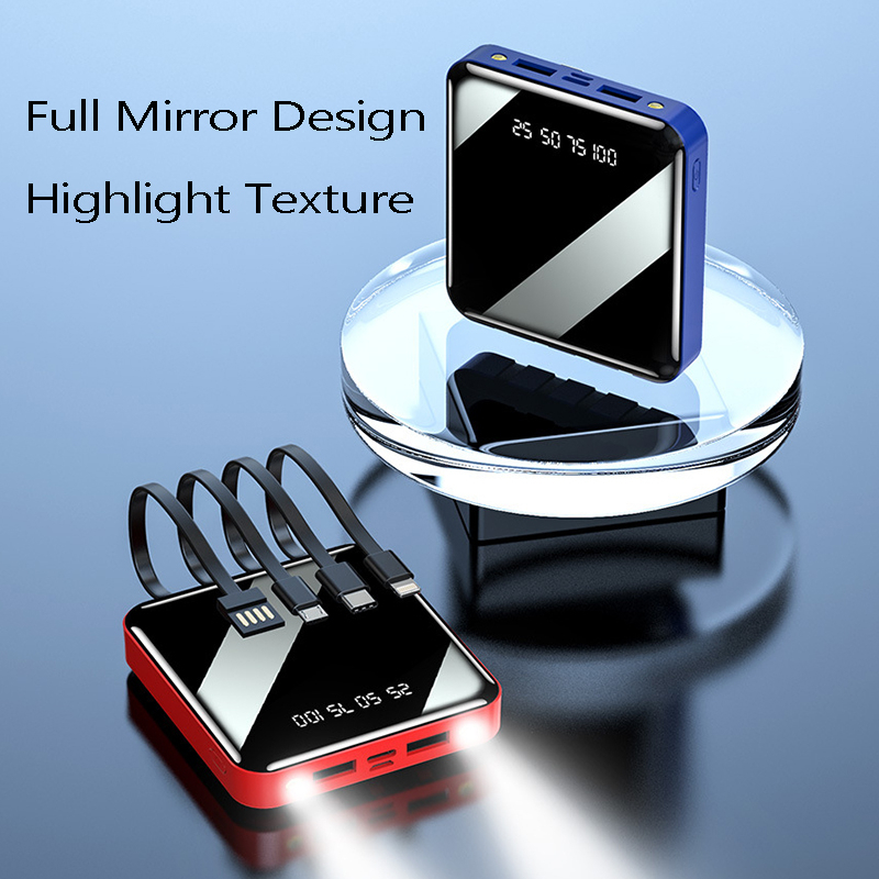 20000mAh Mini Power Bank Full Mirror Screen LED Display Portable ...